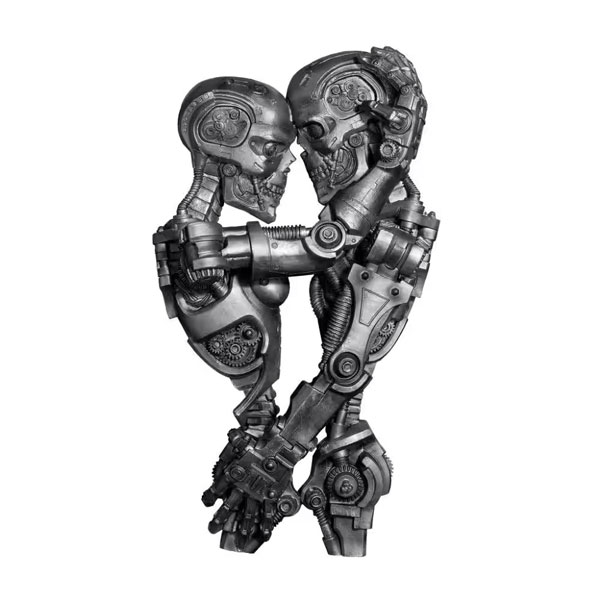 Twin cyborg lovers, a crafted artisan resin art piece, just one of numerous weird items for sale from The Home Depot.
