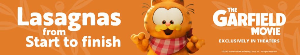 The Garfield Movie at Olive Garden. 