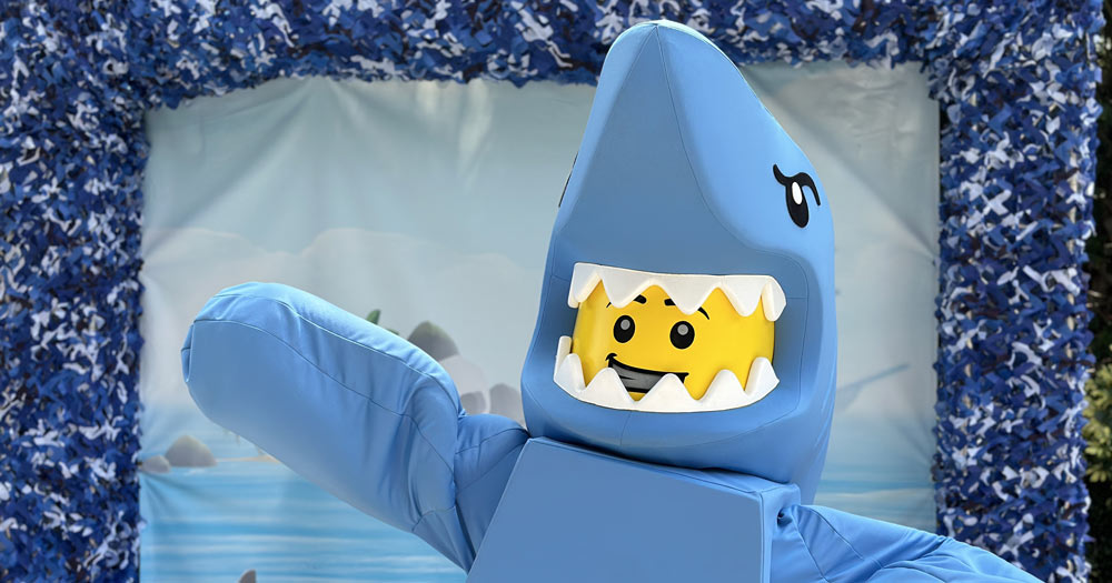 LEGO Shark Suit Guy at LEGOLAND Florida for Summer Brick Party