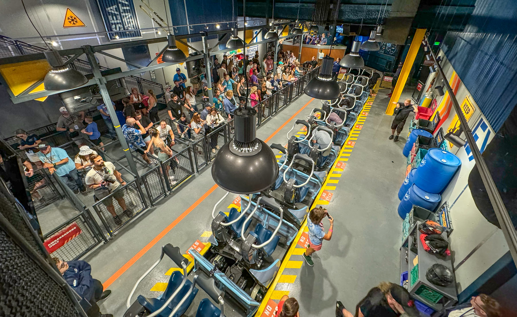 Penguin Trek roller coaster load area at SeaWorld Orlando