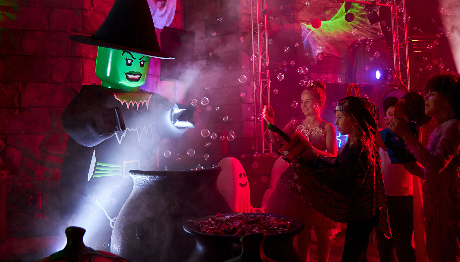 Candy stations for LEGOLAND Florida Brick or Treat Halloween event. 