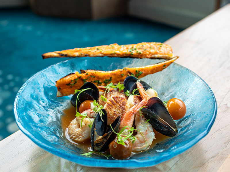 Seafood stew at The Atlantic, Universal Epic Universe