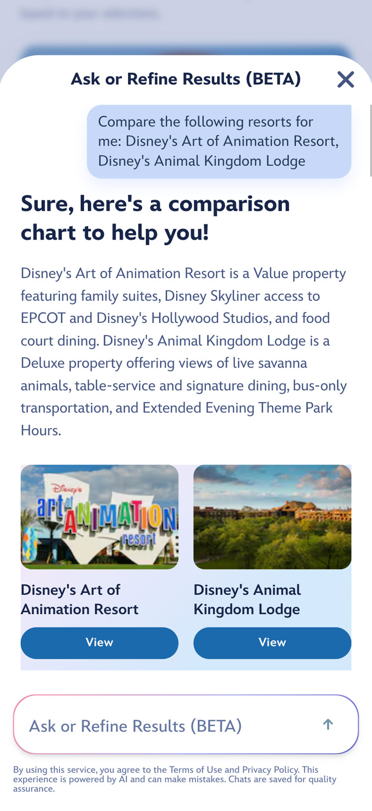 Disney AI search engine example 